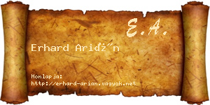 Erhard Arián névjegykártya